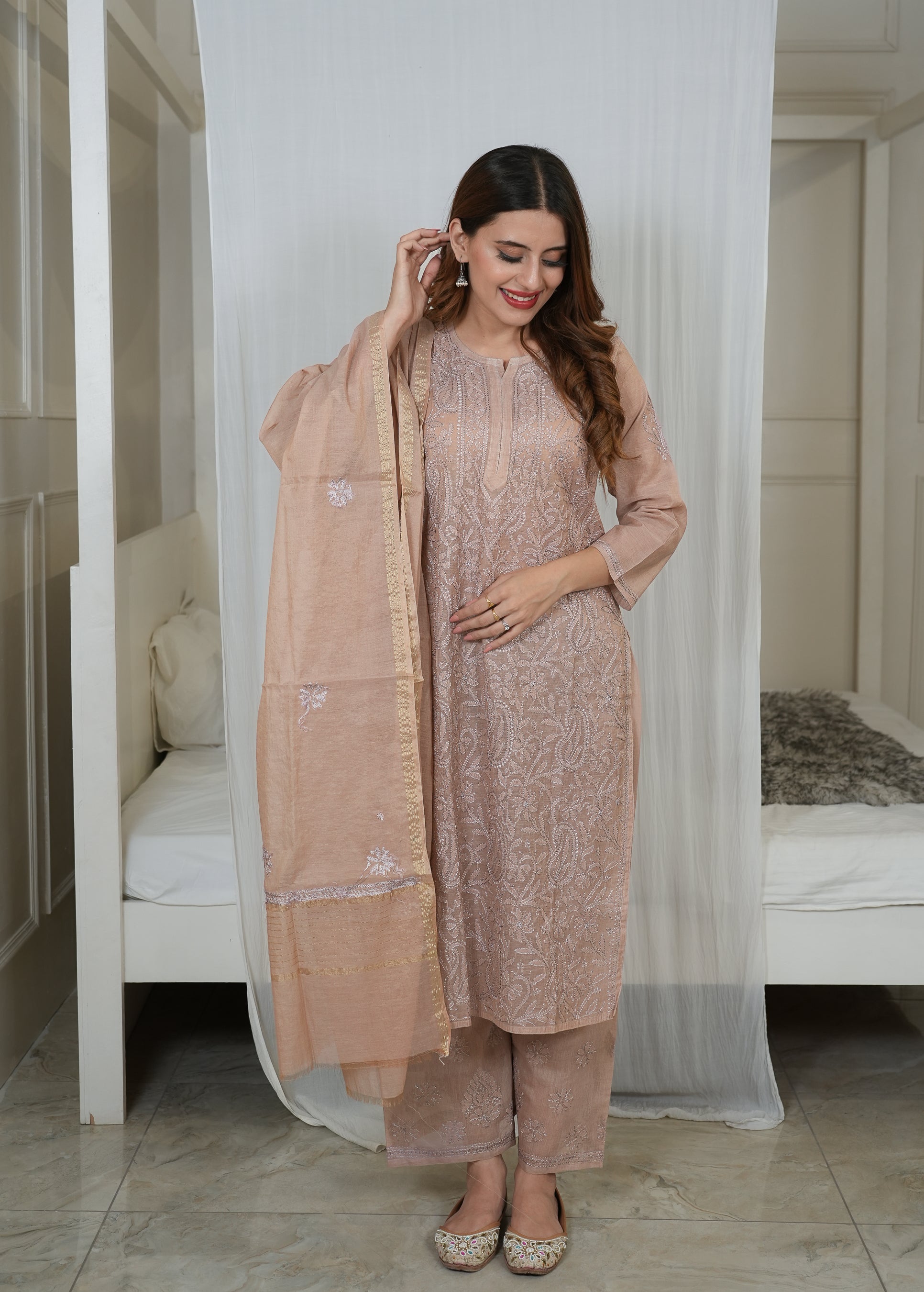 Mul Chanderi Jaal suit
