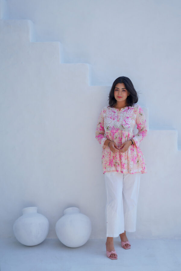 Mulmul kurti ( pink ) - Image 2