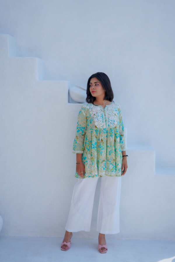 Mulmul kurti ( Green ) - Image 2
